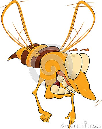 Wasp .Caricature Vector Illustration