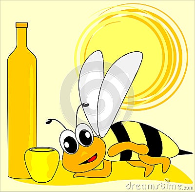 Wasp and mead Vector Illustration