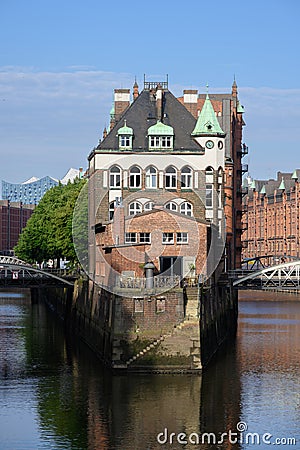 Wasserschloss in the Speicherstadt of Hamburg Editorial Stock Photo