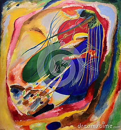 Wassily Kandinsky, Picture with Three Spots, No 196, 1914 Editorial Stock Photo