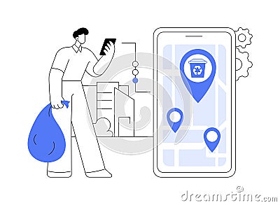 Waste app for citizens abstract concept vector illustration. Vector Illustration