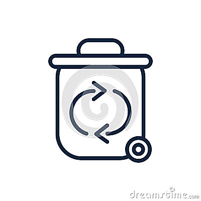 Waste bin recycle ecology environment icon linear Vector Illustration