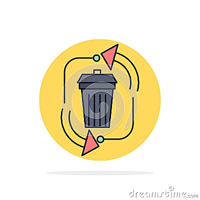 waste, disposal, garbage, management, recycle Flat Color Icon Vector Vector Illustration