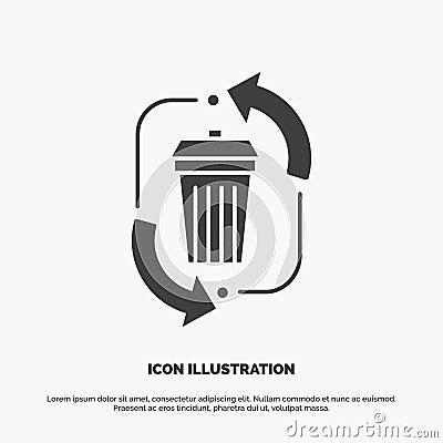waste, disposal, garbage, management, recycle Icon. glyph vector gray symbol for UI and UX, website or mobile application Vector Illustration