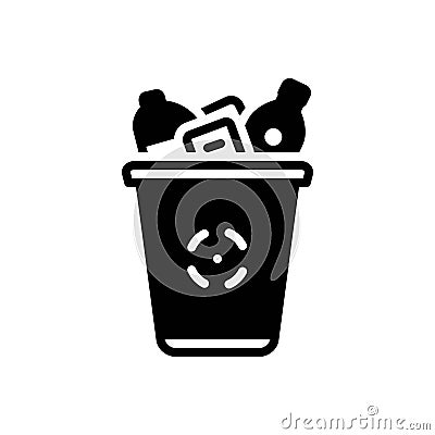 Black solid icon for Waste, worthless and in vain Vector Illustration