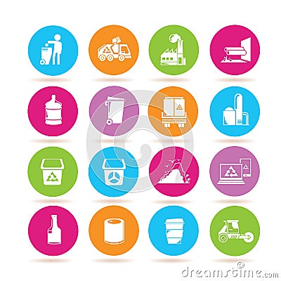 Waste icons Stock Photo