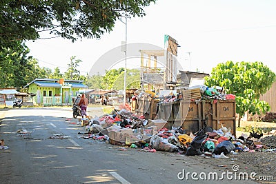 Waste management in Waisai Editorial Stock Photo