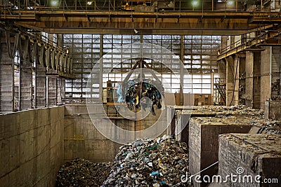 Waste processing plant interior Stock Photo