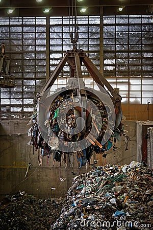 Waste processing plant interior Stock Photo