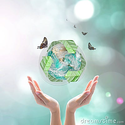 Waste recycle management, eco friendly concept: Elements of this image furnished by NASA Stock Photo