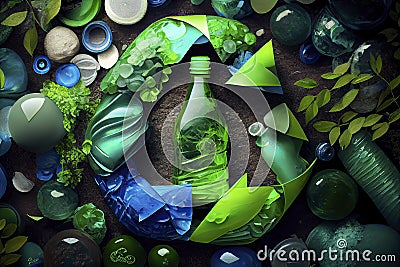 Waste recycle management, eco friendly, energy saving awareness month concept Stock Photo