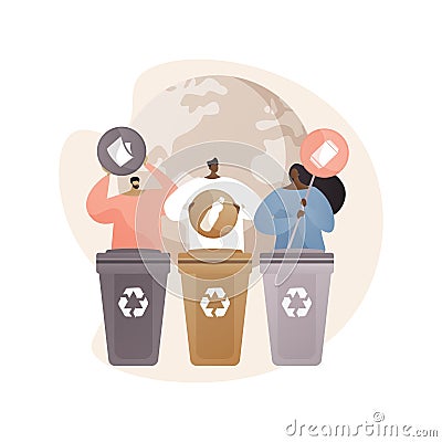 Waste sorting vector concept metaphor Vector Illustration