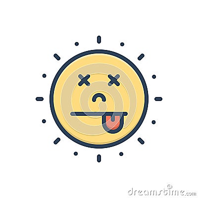 Color illustration icon for Waste Time, waste and clock Cartoon Illustration