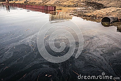 Waste water pollution industry dirty Stock Photo