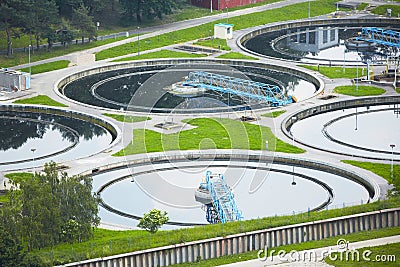 Waste water treatment plant Stock Photo