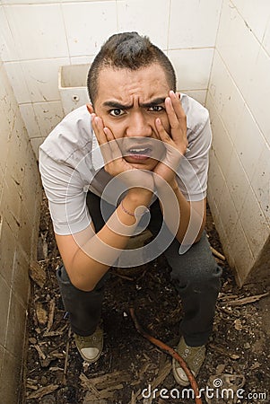 Wasted Asian punker Stock Photo