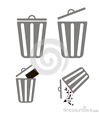 Wastepaper basket Vector Illustration