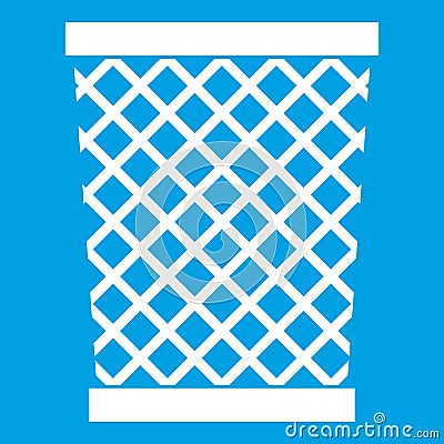 Wastepaper basket icon white Vector Illustration