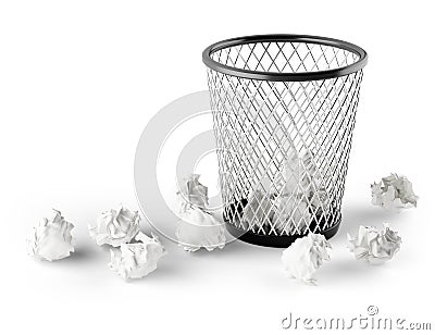 Wastepaper basket Stock Photo