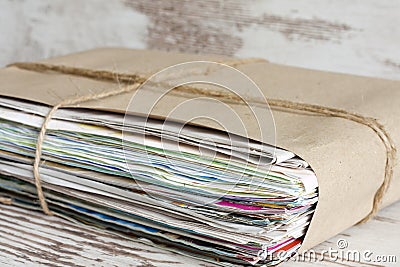 Wastepaper pile of newspapers Stock Photo