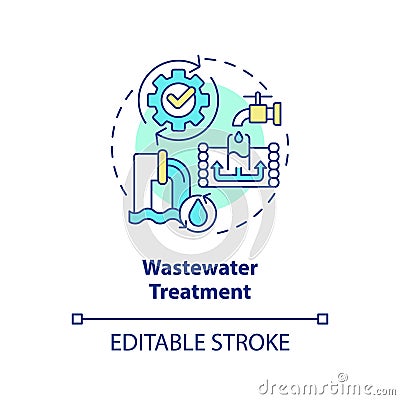 Wastewater treatment concept icon Vector Illustration