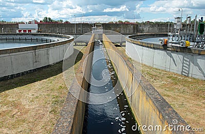 Wastewater treatment plant Stock Photo