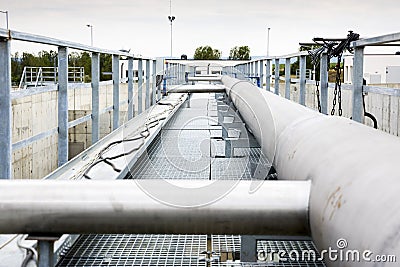 Wastewater treatment Water pumping station Stock Photo