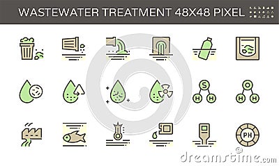 Wastewater and water treatment icon Vector Illustration