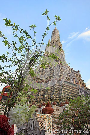 Wat Arun buddhist temple, Bangkok, Thailand - detail Stock Photo