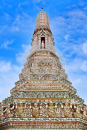 Wat Arun Ratchawararam Ratchawaramahawihan temple in Bangkok, Thailand Stock Photo