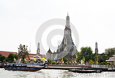 Wat Arun Temple of the Dawn across Chao Phraya River Bangkok Thailand Editorial Stock Photo