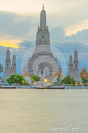 Wat Arun, The Temple of Dawn, at twilight Editorial Stock Photo