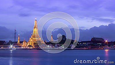 Wat Arun Temple in twilight. Stock Photo