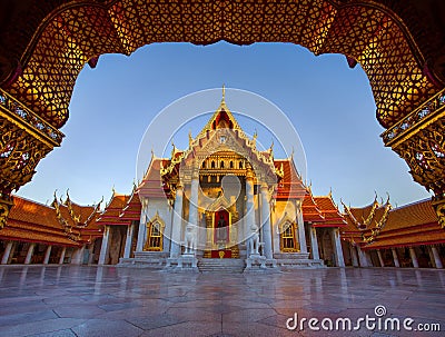 Wat benchamabophit ,marble temple one of most popular traveling Stock Photo