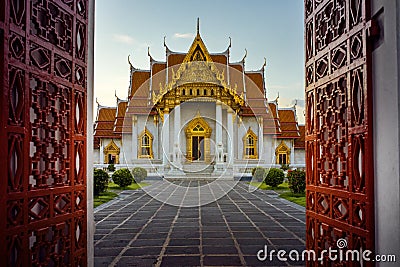 Wat benchamabophit ,marble temple one of most popular traveling Stock Photo