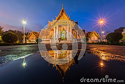 Wat Benjamaborphit or Marble Temple at twilight Stock Photo