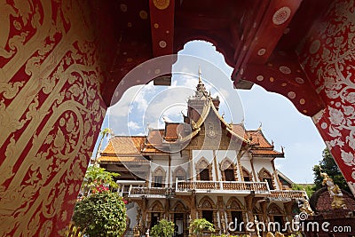 Wat Buppharam temple is beautiful temple in Chiangmai , Thailan Stock Photo