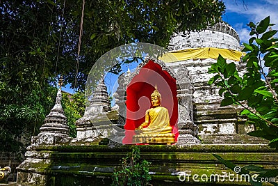 Wat Buppharam temple pagoda, Chiang Mai, Thailand Stock Photo