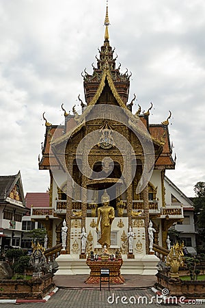 Wat Buppharam temple on Tha Phae Rd Chiang Mai Stock Photo