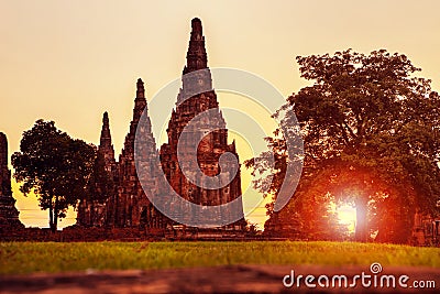 Wat chai wattanaram ayutthaya world heritage site of unesco thailand Stock Photo