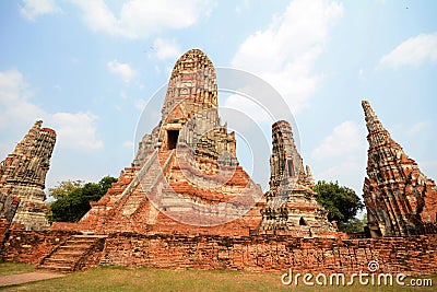 Wat Chai Wattanaram Stock Photo