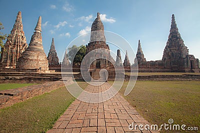 Wat Chai Watthanaram ,acient ruin Stock Photo