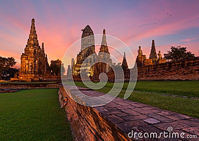 Wat Chai Watthanaram in Ayutthaya, Thailand Stock Photo