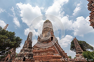 Wat chai watthanaram temple at ayutthaya in Thailand . Stock Photo