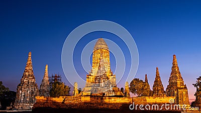 Wat Chaiwatthanaram at Phra Nakhon Si Ayutthaya Stock Photo