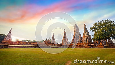 Wat Chaiwatthanaram temple in Ayuthay, Thailand Stock Photo