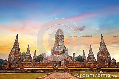 Wat Chaiwatthanaram temple in Ayuthaya Historical Park, Thailand Stock Photo