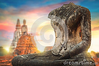 Wat Chaiwatthanaram temple in Ayuthaya Historical Park, a UNESCO world heritage site Stock Photo