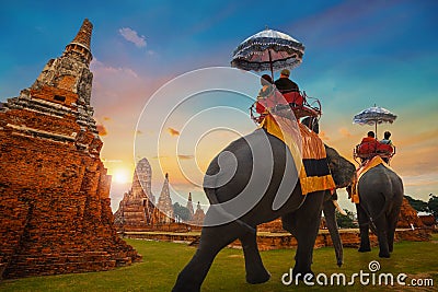 Wat Chaiwatthanaram temple in Ayuthaya, Thailand Stock Photo