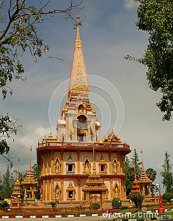 Wat Chalong Temple in Phuket, Stock Photo